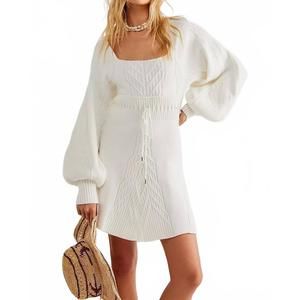 NEW FREE PEOPLE emmaline sweater dress in white